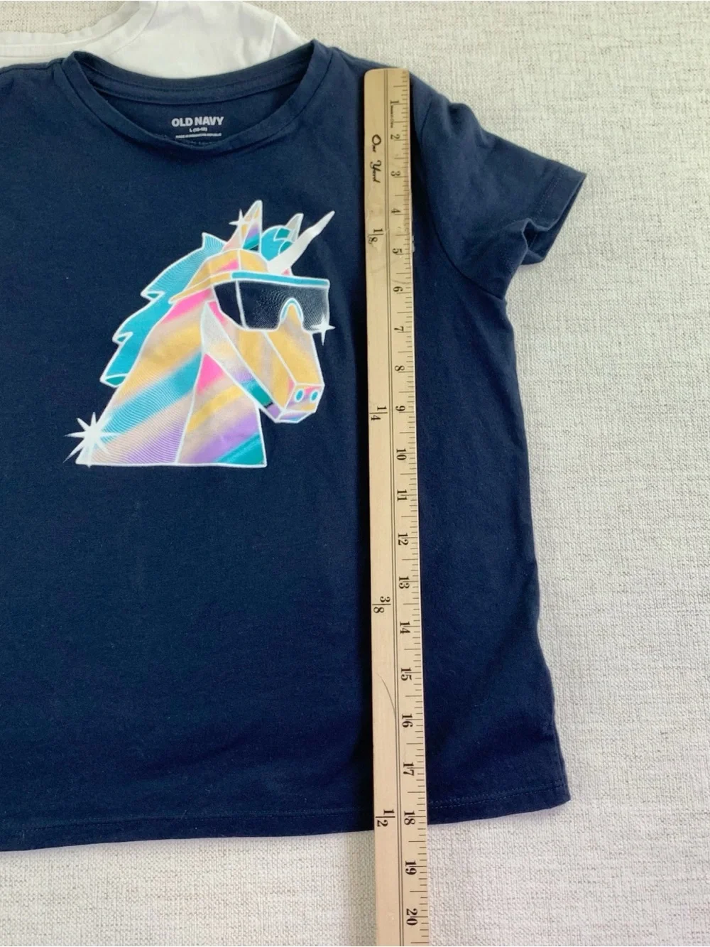 Lot of 2 Old‎ Navy girl's Unicorn Graphic Tee with Rainbow Accents short sleeve